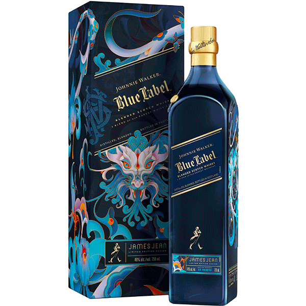 Johnnie Walker Limited Edition Design Blue Label James Jean Dragon Blended Scotch Whiskey 750ml