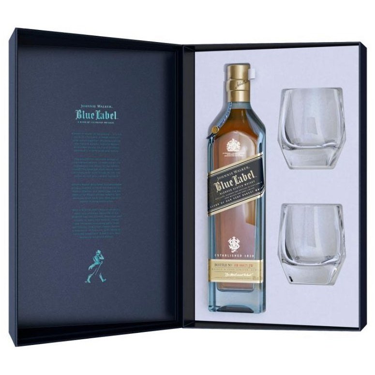 Johnnie Walker Blue Label 750ml Gift Set With 2 Glasses